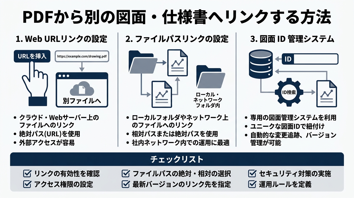 PDFから別の図面・仕様書へリンクする